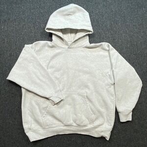 TNA Streetwear Mens S Oversized Cozy Fleece Mega Fit Hoodie Heather Grey Pocket